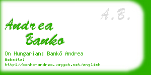 andrea banko business card